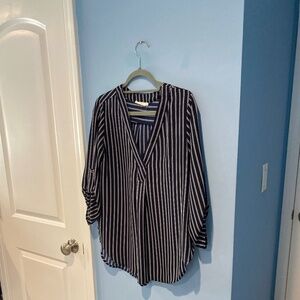 Lush navy blue striped 3/4 sleeve top from Stitch Fix